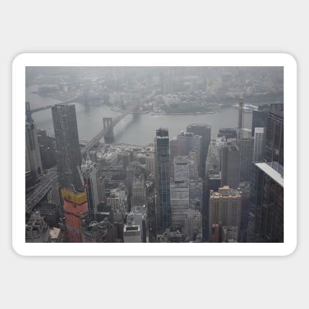 Brooklyn Bridge from One World Trade Center Sticker by Ckauzmann